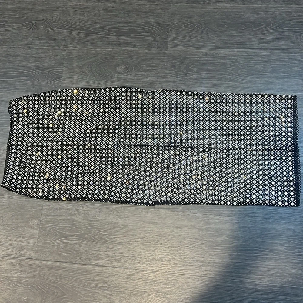 Rhinestone Cropped Top & Maxi Skirt